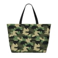 thumbnail image 2 of Daiia Camouflage Dinosaur Beach Travel Bag - Water-Resistant Beach Bag, Lightweight Tote with 7 Pockets for Women and Men - Gym,Pool,Camping,Reusable Grocery Bag, 2 of 7