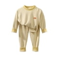 thumbnail image 3 of QSXADF Kid's Fall/Winter Fuzzy Casual Fleece Set Graphic Long Sleeve Tight Letter Thermal Top Pant 2 Piece Set For Home Wear Children Clothing Set, 3 of 8
