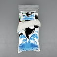 thumbnail image 2 of Ambesonne Funny Bedding Set 4 Pcs, Whale with Sunglasses, Queen, Black Blue, 2 of 3