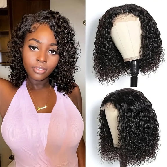 Black curled hair African lace synthetic fiber wig