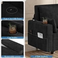thumbnail image 5 of 3 in 1 Pull Out Couch, Convertible Sleeper Sofa Bed, Loveseat Sofa Couch with Cup Holders, USB & Side Pocket,  for Living Room, Bedroom, Includes Toss Pillows, Black, 5 of 6