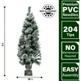 thumbnail image 4 of Fraser Farm Hill 4-Ft. Christmas Snow Flocked Porch Tree with Oversized Pinecones in Ornamental Pot, FF048CHPT001-0SN, 4 of 8