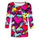thumbnail image 4 of RKSTN Valentines 3/4 Sleeve Tops for Women Oversized Crewneck Valentine's Day Graphic Printed Short Sleeve T Shirt Womens Casual Round Neck Loose Comfy Loves Heart Print Three Quarter Sleeve Shirts, 4 of 6