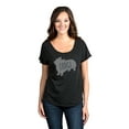 thumbnail image 2 of Thread Tank Corgi Dog Silhouette Women's Relaxed Slouchy Dolman T-Shirt Tee Heather Black 3X-Large, 2 of 4