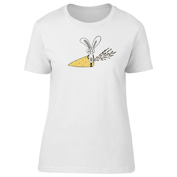 Rabbit With Big Carrot T-Shirt Women -Image by Shutterstock, Female Large
