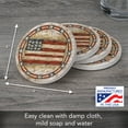thumbnail image 5 of Thirstystone Americana Round Natural Sandstone Coaster 4-Pack, 5 of 6