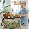 thumbnail image 4 of CURLYOOT Cartoon Dinosaur Jungle Tropical Storage Bins with Lid, Decorative Fabric Storage Boxes, Foldable Closet Shelf Organizer Baskets for Bedroom, Living Room, Home, 4 of 8