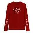 thumbnail image 3 of Valentines Day Shirts Long Sleeve Tops for Women Loose Fitted Love Heart Print Crewneck Holiday Casual Sweatshirt (2XL, Red #C), 3 of 5