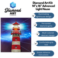 thumbnail image 3 of Diamond Art By Leisure Arts Diamond Painting Kits For Adults 14"X16" Advanced Light House, Partial Drill, Art Kits, Dimond Art, For Adults, Kit, 3 of 8
