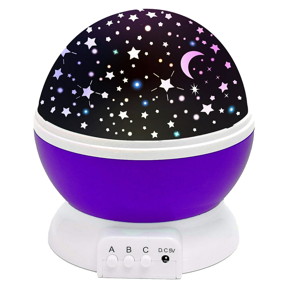 3 Colors LED Star Projector Lamp 360 Degree Romantic Rotating Night