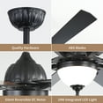thumbnail image 6 of 72-Inch Modern Industrial Black Ceiling Fan with Light and Remote, 6 of 6
