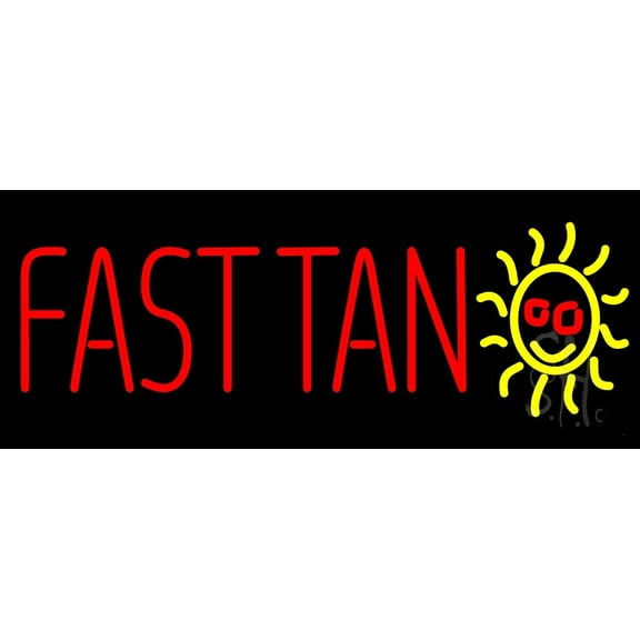 Fast Tan LED Neon Sign 13 x 32 - inches, Black Square Cut Acrylic Backing, with Dimmer - Bright and Premium built indoor LED Neon Sign for Defence Force.