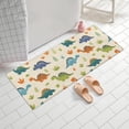 thumbnail image 2 of Beige Dinosaurs Plants Leaves Pattern Bathroom Rugs Mat,Non Slip Microfiber Bathroom Rug,Rubber Backing,Soft Bathroom Mats for Bathroom Floor,Tub and Shower,60x24in(150x60cm), 2 of 3