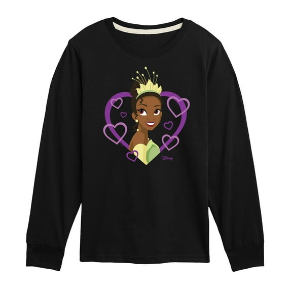 Disney Princess - Tiana Hearts - Valentine's Day - Boys and Girls And Youth Long Sleeve Graphic T-Shirt