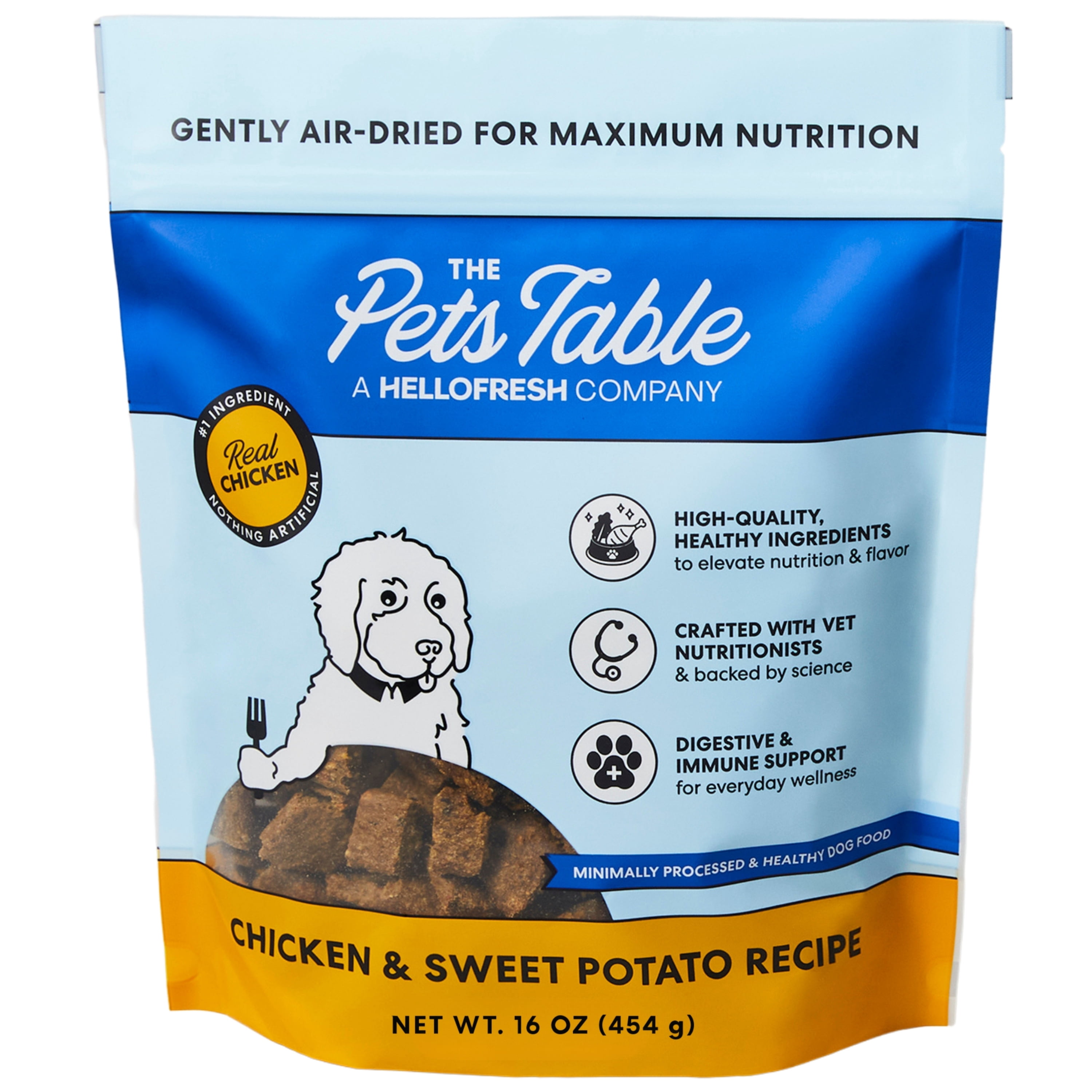 Bundle: The Pets Table Beef & Berries, Chicken & Sweet Potato, Salmon & Whitefish with Pumpkin, Lamb & Beef with Brown Rice, Turkey & Spinach Air-Dried Dog Food, 1 lb bag, pack of 5