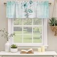 thumbnail image 3 of 2 Pack Valances for Windows, Turquoise Flowers Window Valances for Living Room/Bedroom/Bathroom, Farmhouse Gradient Floral Plants Light Filtering Kitchen Curtain Valance Window Treatment 60"W x18" L, 3 of 9
