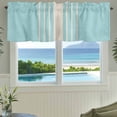 thumbnail image 3 of Aqua Beige Striped Farmhouse Short Window Curtain Valances, Modern Farmhouse Retro Lines Rod Pocket Kitchen Valances for Living Room Bedroom Bathroom Cafe 42" x 12", 3 of 8