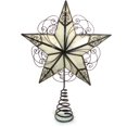 Holiday Time Capiz Gold Circle Tree Topper