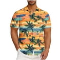 thumbnail image 2 of ZRGHAOYLQ Summer Beach Shirts for Men Trendy Palm Tree Graphic Tees Big and Tall Short Sleeve Tropical Vacation Shirts Lapel Button Down Hawaiian Tshirts, 2 of 6