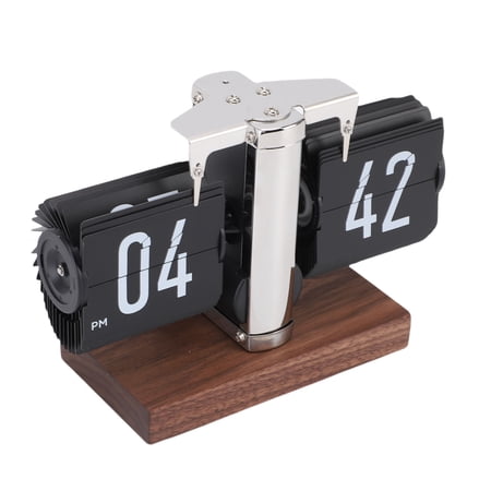 Yajisi Vintage 12H Auto Flip Desk Clock, Mechanical Digital Calendar Down Clock, Black (7.9 in)