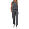 thumbnail image 1 of Womens Short Sleeve Two Piece Outfits Loungewear Sweatsuit Sets Outfits Athletic Tracksuits, 1 of 7