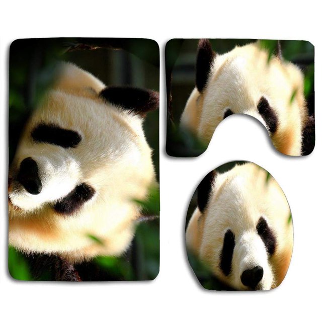 Juego de alfombras de baño ABPHQTO cara de panda durmiente 3 piezas