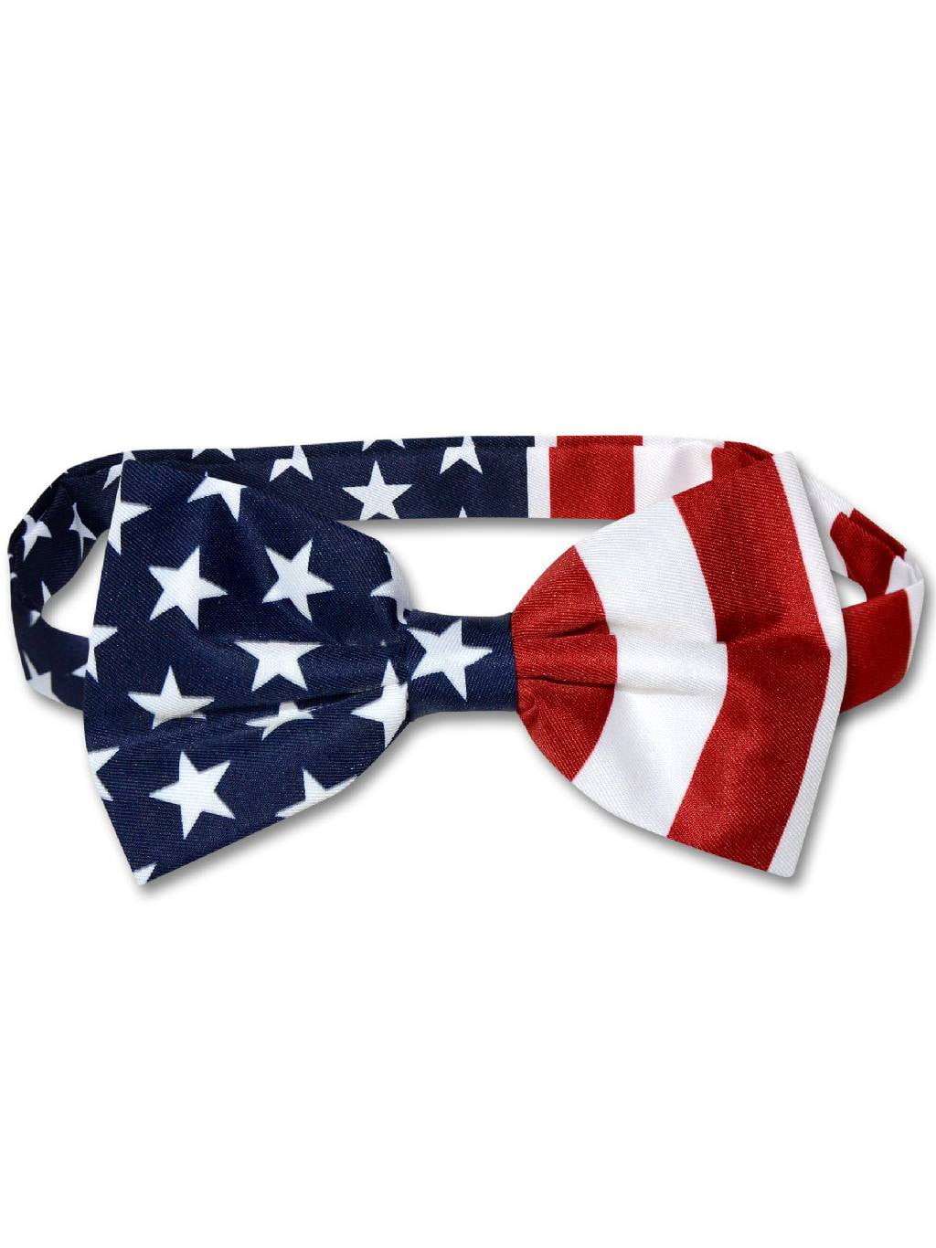 Men's American Flag Bow Tie Pre Tied USA Patriotic BOWTIE