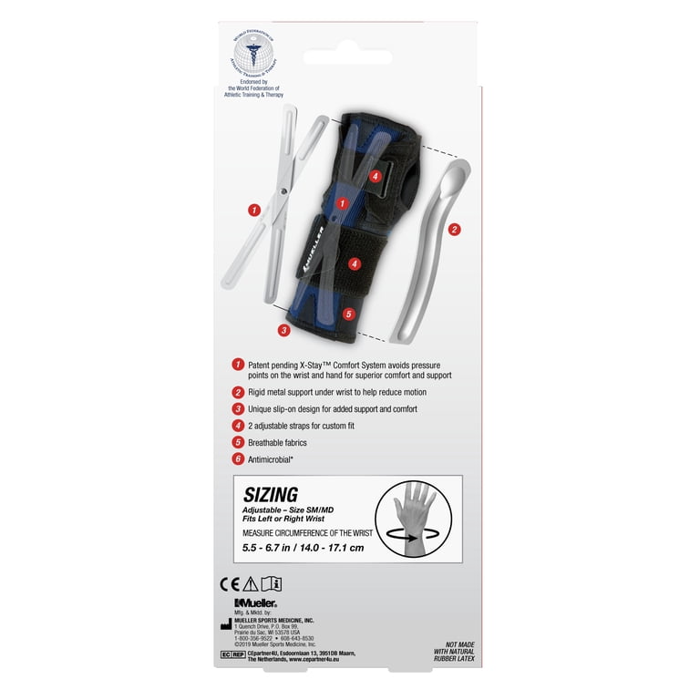 Mueller X-Stay Wrist Stabilizer Brace, Black, Small/Medium photo 2