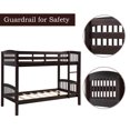 thumbnail image 2 of DreamBuck,Twin over Twin Bunk Bed, Solid Wood Bunk Bed with Ladder, Low Bunk Bed, Pinewood Bunkbed for Boys Girls Bedroom, Convertible to 2 Separated Beds, No Box Spring Needed, Espresso, 2 of 8