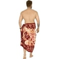 thumbnail image 2 of HAPPY BAY Men's Pareo Regular Holiday Dashiki Sarong Long Shower Beach Wrap One Size Carmine, Floral Summer Vacation Aloha, 2 of 4