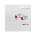 thumbnail image 5 of Delicate Simulated Garnet Heart Girls Earrings Screw Back - 14k White Gold, 5 of 7