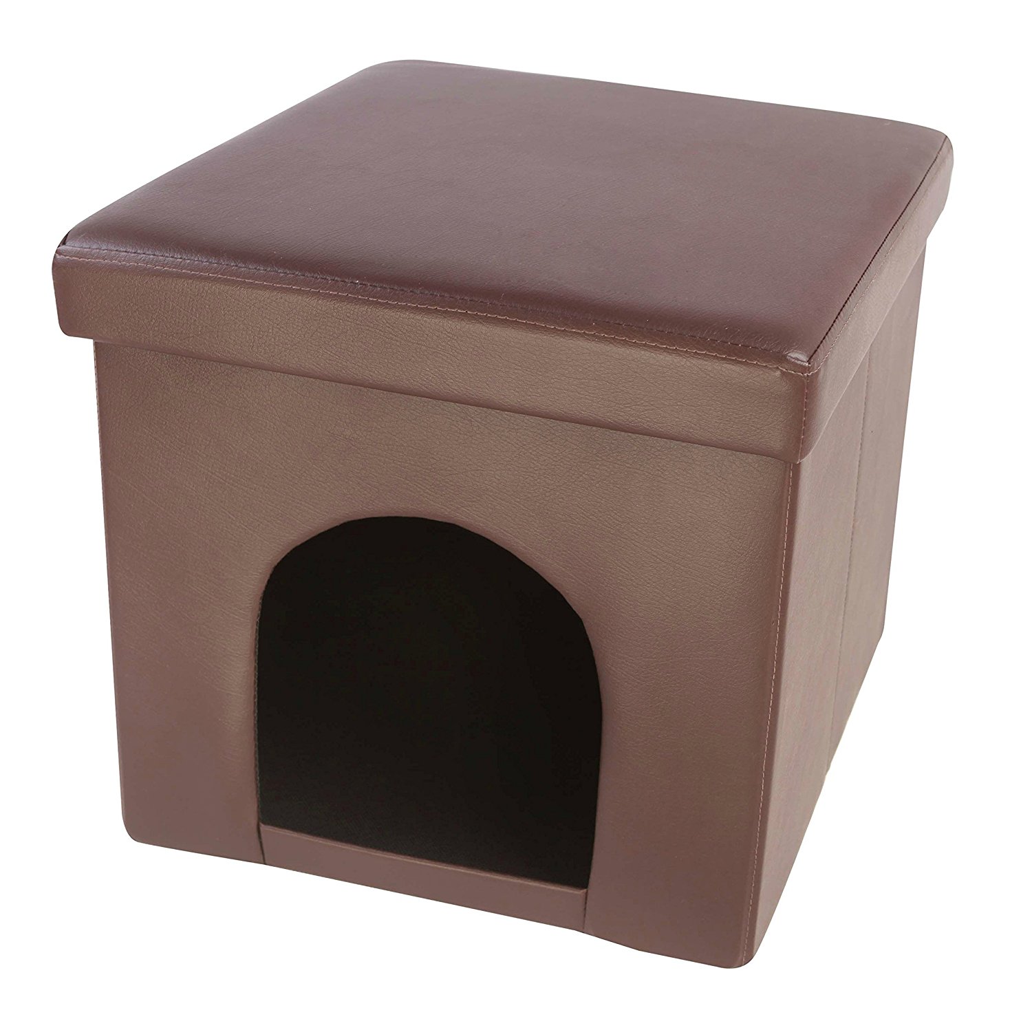 Storage Pet Bed Ottoman Foldable Small Dogs Cats House Furniture Faux storage-pet-bed-ottoman-foldable-small-dogs-cats-house-furniture-faux
