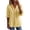 Yellow, variant on Womens Tops 3/4 Sleeve V Neck Cotton and Linen Spring Fall Casual Button Up Crop Blouses Sexy Lapel Tops with Pocket Blue,S