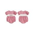 thumbnail image 2 of BemeyourBBs Baby Girl Baseball Plaid Romper Doll Collar Short Sleeve Bodysuit, 2 of 9
