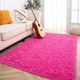 thumbnail image 2 of Peantoia Plush Shaggy Area Rug Hot Pink Soft Touch Non-Slip, 1.3' x 2', 2 of 7