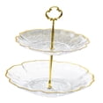 thumbnail image 3 of yuksok Cupcake Stand Display Plate with Handle Dessert Stand Fruit Snack Plates Serving 2 Tier white, 3 of 9