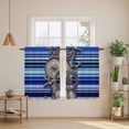 thumbnail image 2 of Vintage Anchor Nautical Kitchen Curtains 54 Inch Length, Coastal Blue Striped Tiers Curtains for Bathroom Bedroom Cafe, Light Filtering Small Window Treatment Short Tiered Drapes 2 Panels 42"Wx54"L, 2 of 8