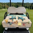 thumbnail image 3 of COEQINE Quilted Golf Cart Seat Cover, Folds Like a Bag with Handle for Easy Carry, Universal Fit 51.2"x30.3" for EZGO Yamaha Club Car 2-Seaters, 4 Pockets, Sea Turtle Beach Starfish, 3 of 8