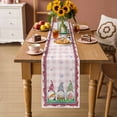 thumbnail image 2 of Gnomes Easter Table Runner - 60 Inch Long Eggs Tulips Spring Floral Pink Plaid Cotton and Linen Blended Dress Scarves Farmhouse Table Runner for Kitchen Dining, Coffee Table, 13" x 60", 2 of 8