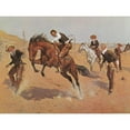 thumbnail image 2 of Remington, Frederic 14x12 Black Modern Framed Museum Art Print Titled - Turn Him Loose, 2 of 4