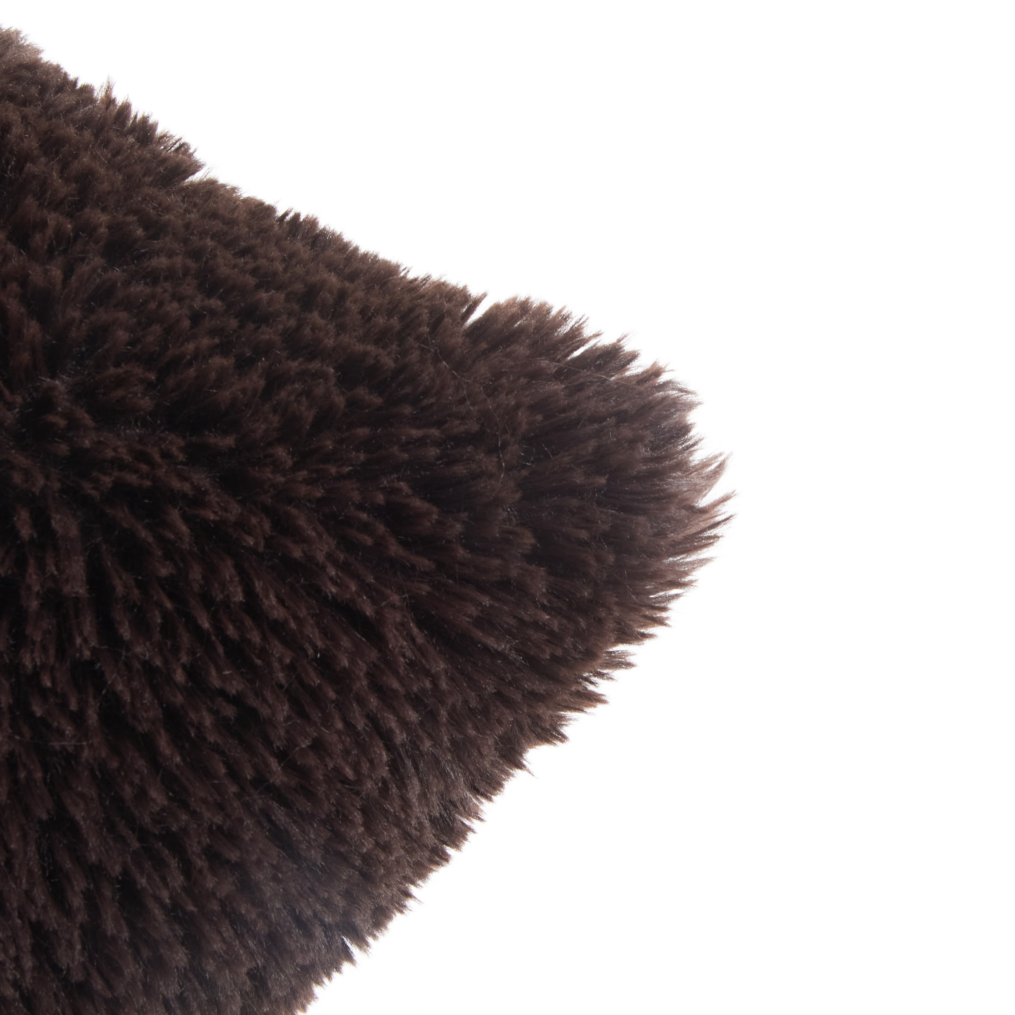 Mainstays Super Lux Shag Faux Fur Brown Pillow, 19 in x 19 in, Square