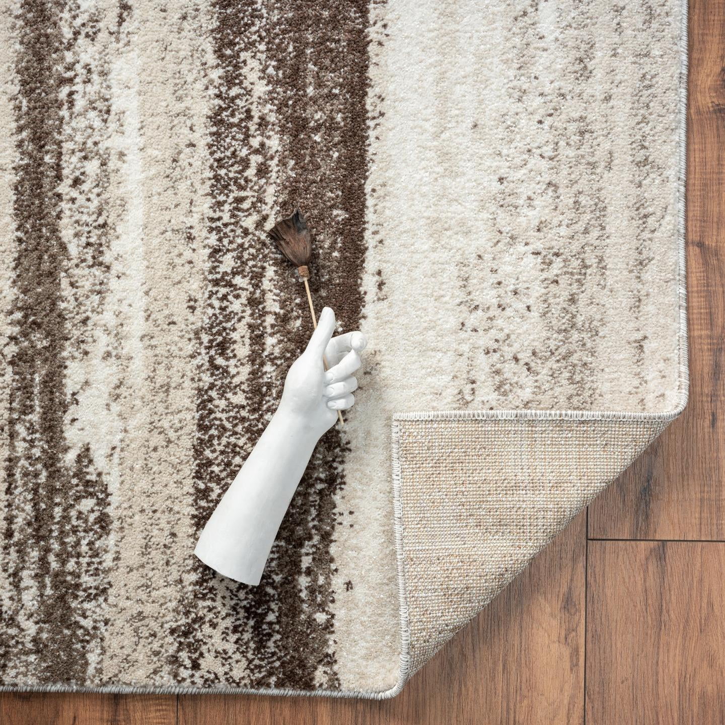 Luxe Weavers Lagos Collection 7501 Brown and Beige 6x9 Abstract Area Rug
