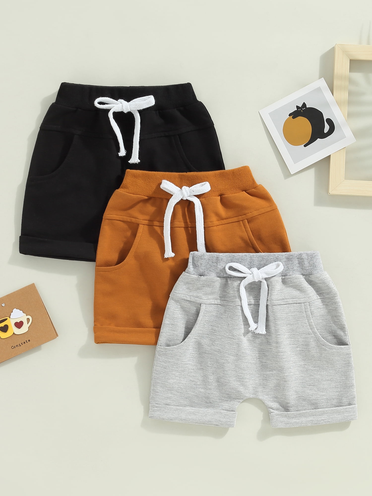 Bagilaanoe 3 Pack Toddler Baby Boys Shorts 6M 12M 18M 24M 3T