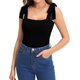 thumbnail image 1 of Xishao Body sin mangas con cuello cuadrado para mujer, con lazo en los hombros, overol para discoteca Xishao ropa, 1 of 2