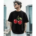 thumbnail image 3 of Men's T-Shirt Red Fruit Cherry Short Sleeve Casual Tee Classic Crew Neck T-Shirt for Men, M, 3 of 7
