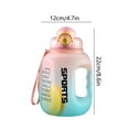 thumbnail image 3 of Large Capacity Plastic Water Bottle 1600ml | Outdoor Sports Gym Kettle with Handle & Straw | Hot & Cold Drink Leak-Proof Design | Durable Lightweight BPA-Free | Gradient Colors | 12x22cm, 3 of 6