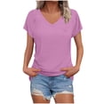 thumbnail image 3 of Aboser Womens Classic V Neck T Shirts Summer Tops 2026 Casual Short Sleeve Tshirts Cozy Soft Basic Tees Loose Fits Plain Blouses, 3 of 8