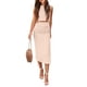 thumbnail image 1 of Conjunto de 2 Piezas para Mujer PRETTYGARDEN Vestido Bodycon Midi con Abertura en Albaricoque Talla S, 1 of 8