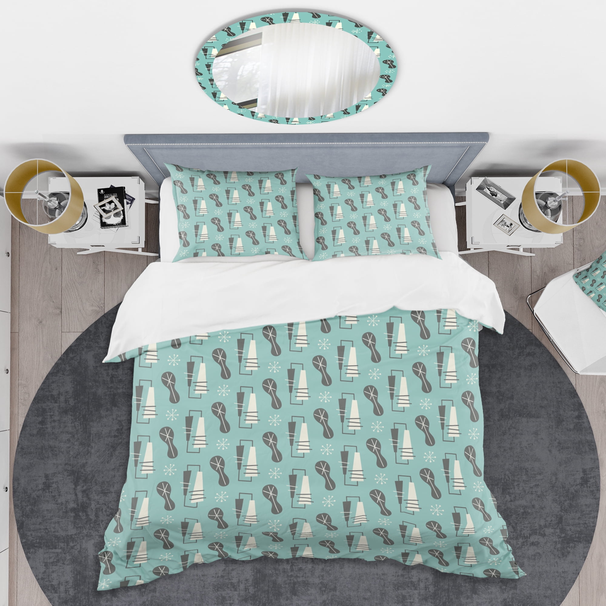 Designart '1950 Retro Pattern II' Mid-Century Modern Duvet Cover Set