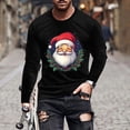 thumbnail image 2 of Brondbend Mens Top Christmas Men’s Shirt Long Sleeved Crewneck Pullover Print Stylish Blouse Loose Fit Festival Clothes Black, 2 of 5